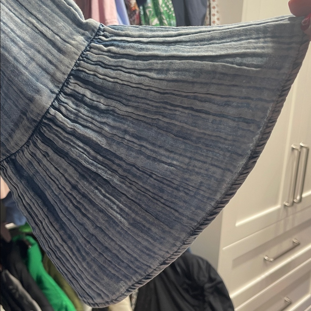 Faherty Blue Crinkled Gauze Women's Dress—WORN ONCE! - Picture 3 of 5